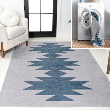 Chayton Minimalist Geometric Machine-washable Area Rug
